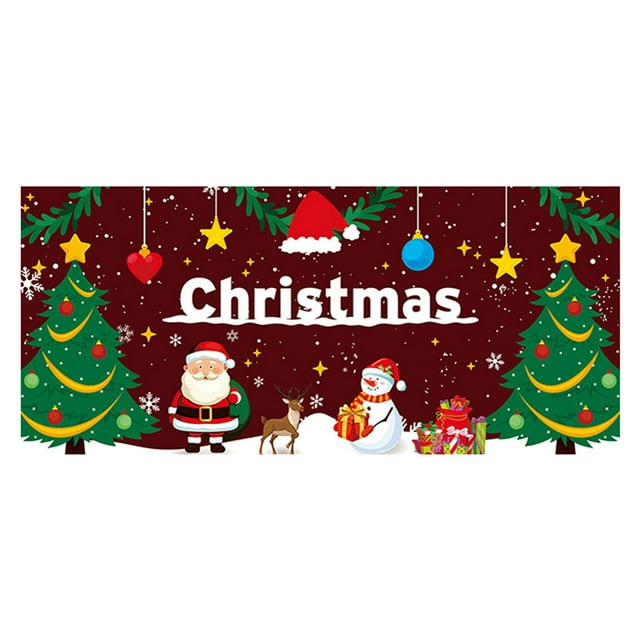 BotaniNest Garage Door Banner Background Merry Garage Door Banner Cover Large Background For Outdoor Christma