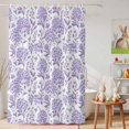 thumbnail image 6 of Shower Curtain Purple Hydrangea Shower Curtains for Bathroom Decor, Waterproof Polyester Shower Curtain Set with Hooks, Small Stall Size 36" x 72" Spring Floral Leaf, 6 of 9