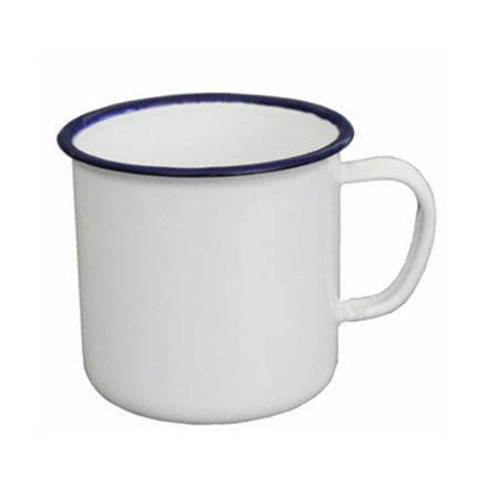 

QILIN Retro Style Multi-use Water Mug Enamel Practical Non-sliding Base Drink Mug for Home