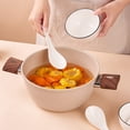 thumbnail image 5 of Juego de 4 cucharas soperas de porcelana, cucharas soperas chinas de cerámica de 8,6 pulgadas, cucharas soperas, cucharas para ramen, color blanco, 5 of 5