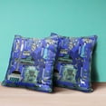 thumbnail image 4 of City Palace Throw Pillow with Removable Cover in Blue Green Black 20x20, 4 of 5