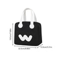 thumbnail image 3 of Hyknon Lunch Bag for Women Men, Portable Simple Cute Design Lunch Tote Bags, Reusable Insulated Lunch Box, Lightweight Waterproof Sturdy Large Cooler Lunch Containers for Work Picnic Travel, Black, 3 of 8