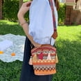 thumbnail image 3 of Mujeres étnicas FLhrweasw hombro bandolera borlas tejidas pequeño cubo bolsos Satchel, 3 of 5