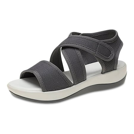 Comfort Sport Sandals for Women with Soft Thick Sole - Ladies Wedges Platform Slides Non-Slip Shoes