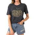 thumbnail image 4 of Halloween Pumpkin Graphic T-Shirt for Women Pumpkin Tee Tops Halloween Thanksgiving Gift Shirt Tops, 4 of 6