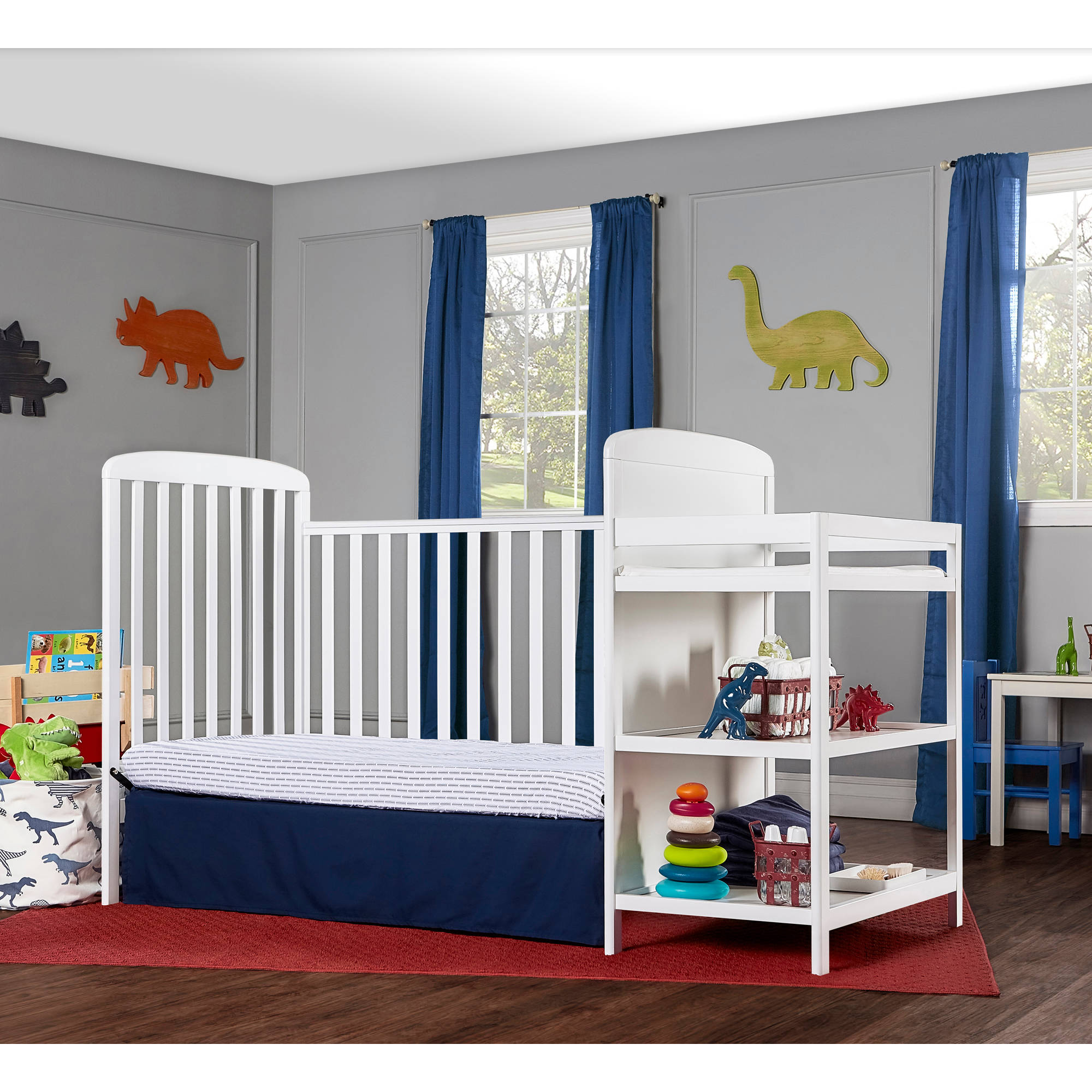 Dream On Me Anna 4-in-1 Full Size Crib and Changing Table, White - image 4 of 10