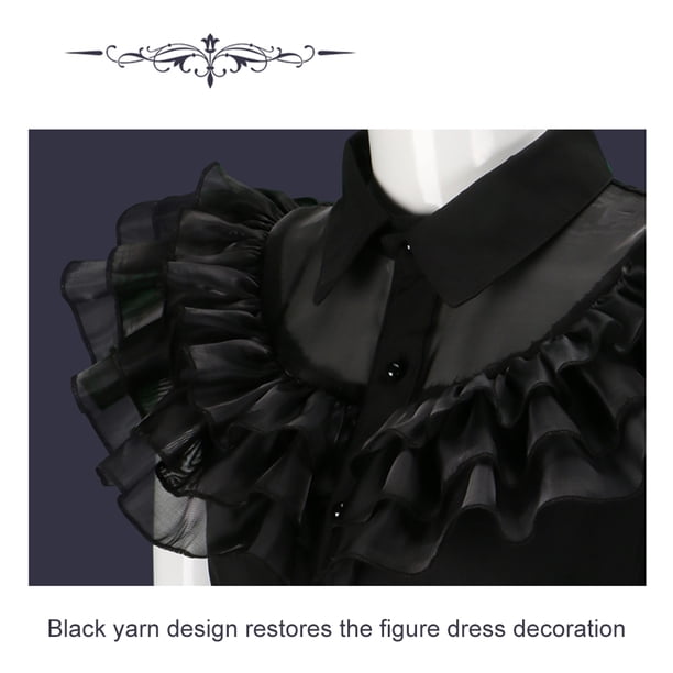 Disfraz De Mujer Vestido de cosplay con cinturón Traje de cosplay Negro Transpirable para festivales de Halloween Likrtyny libre de BPA