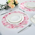 thumbnail image 6 of Cute Flower and Rainbow Round Placemats Washable Placemats Non-Slip Heat-Resistant Table Place Mats for Dining Kitchen Holiday Party Table 15.4"-4PCS Home Decor, 6 of 7