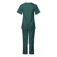 thumbnail image 5 of Womens Scrub Outfits Sets Usmixi Womens Scrubs Set V Neck Short Sleeve Nursing Tunic Tops and Long Pant 2 Piece Sets Casual Solid Pocket Uniform Working Sets, 5 of 7
