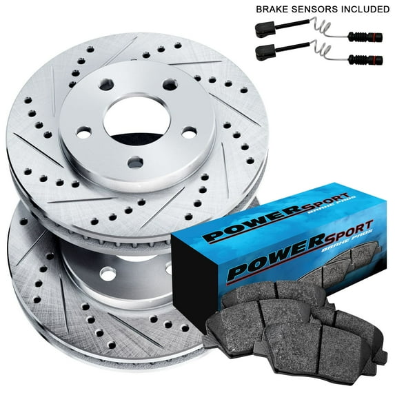 PowerSport Rear Brakes and Rotors Kit |Rear Brake Pads| Brake Rotors and Pads| Ceramic Brake Pads and Rotors - BLCR.35164.02
