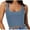 #02 Blue, variant on Women's Tank Tops Summer Casual Sleeveless Square Neck Short TShirt Summer Vest Yoga Workout Shirts Stretch Ribbed Crop Top Basic Cami Blouses