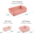 thumbnail image 2 of GCCP 3Pc Pink Champagne Ceramic Bakeware Set Nesting Non-Stick Oven Dishwasher Safe 450°F, 2 of 7