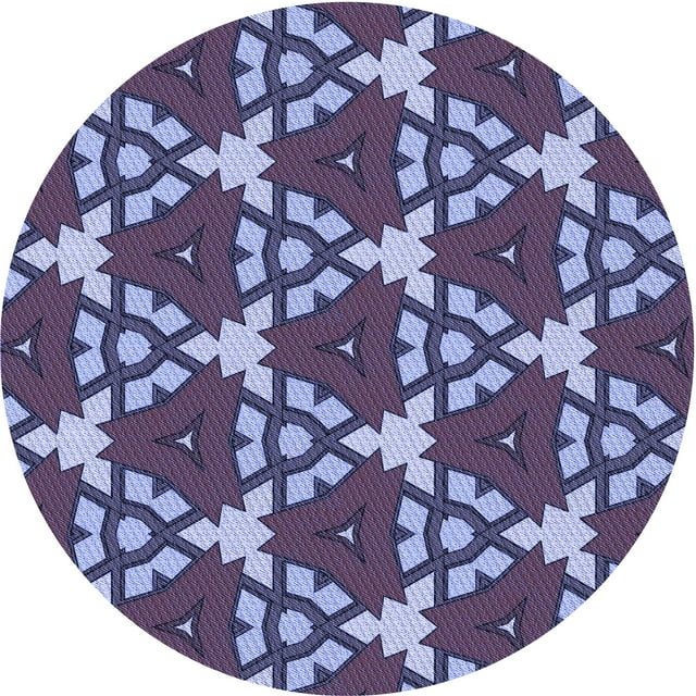 Ahgly Company Tapis d'Intérieur Rond Lavable en Machine Mimosa Violet Transitionnel, 7 Pieds Rond