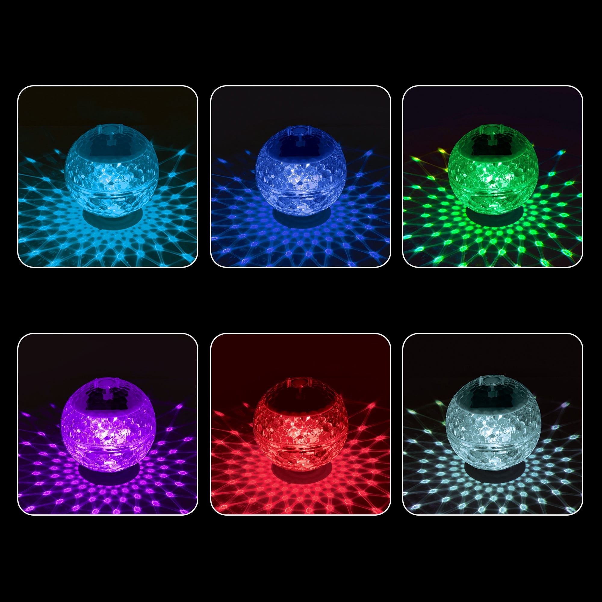 (2 pack) Merkury Innovations H2GLO Solar-Powered Floating LED Prism Pool Light with Color-Changing Light Show