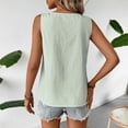 thumbnail image 4 of ZyeKqe Womens Striped Tank Tops Sleeveless Casual Summer Button Asymmetrical V Neck Dressy Loose Fitted Shirts, 4 of 5