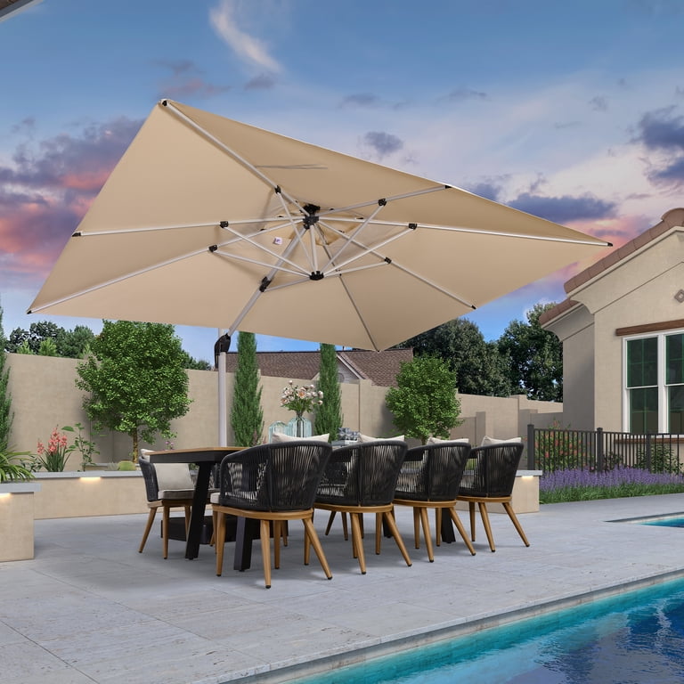 10 x 12 offset patio umbrella Rectangle Cantilever 9 / x 13 ft allowing you to enjoy the functionality and beauty of this outstanding modular concept Garvee 10 ft Solar LED