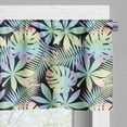 thumbnail image 3 of Ambesonne Tropical Valance Pack of 2, Rainbow Toned Palm Leaves, 54"X18", Mint Green Fuchsia, 3 of 5