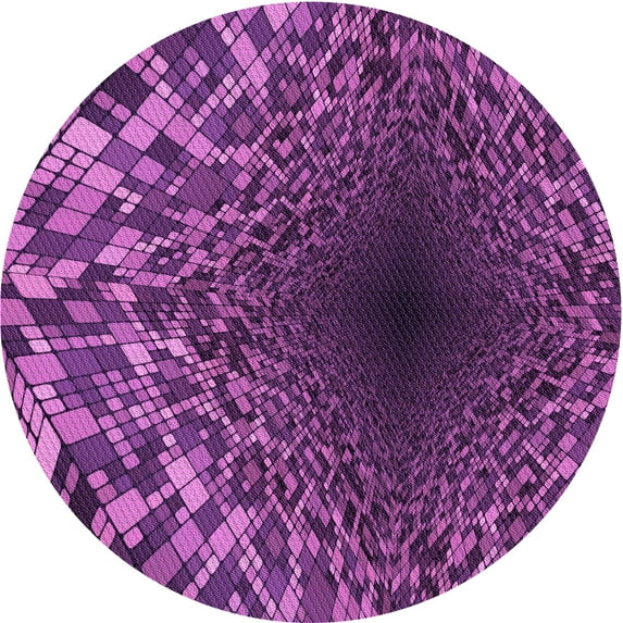 Ahgly Company Indoor Round Patterned Purple Area Rugs, 3' Round