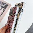 thumbnail image 3 of HSHDLDF Luxury Leopard Pattern iPhone 12 Pro Max Square Edge Case,Chic Slim Golden Plating Glitter Soft TPU Silicone Rubber Gel Protective Bumper Cases Cover(Gold), 3 of 6