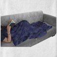 thumbnail image 6 of Geometric Soft Flannel Fleece Blanket, Repeating Spirals Formed by Dashed Lines Japanese Sashiko Quilting Pattern, Cozy Plush for Indoor and Outdoor Use, 70" x 90", Indigo and White, by Ambesonne, 6 of 6