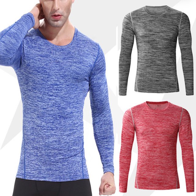 CAROOTU Men Sports Tops Shirt Basketball Football Training Running Stretch Quick-drying Tops New
