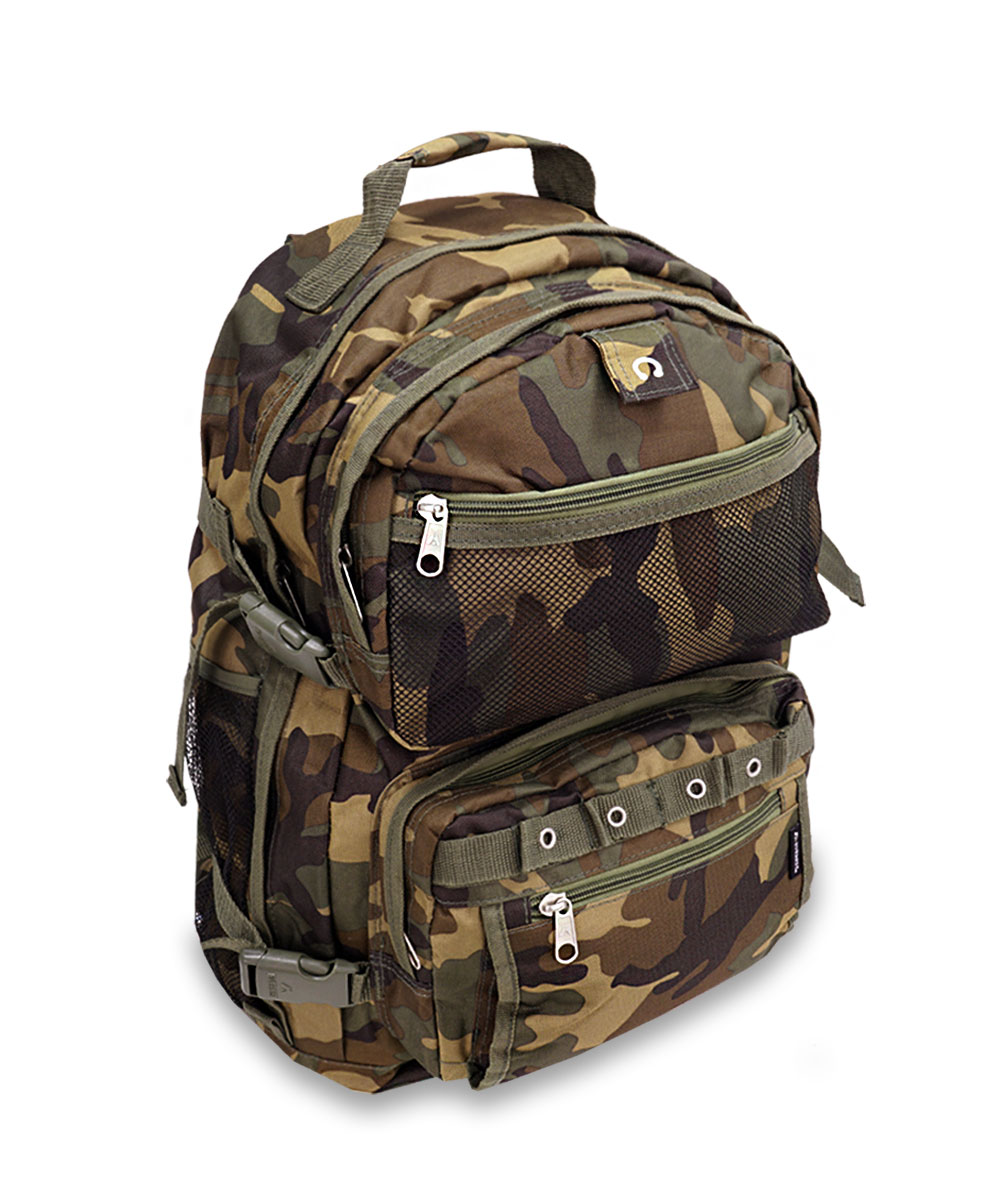 Everest 20" Oversized Woodland Camo Backpack, Camo All Ages, Unisex C3045R-CAMO, Carrier and Shoulder Book Bag for School, Work, Sports, and Travel - image 2 of 4