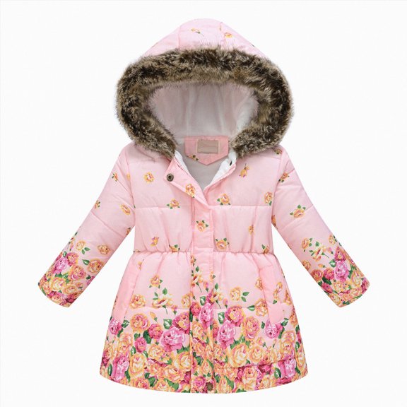 Ymyiu Baby Girl Coat Baby Girl's Toddler Kids Fall Winter Coat Jacket Outwear Hoodie Sweatshirt Size 6-7 Years(Pink, 6-7 Years)
