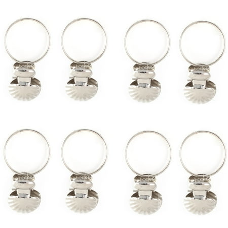 8pcs Stainless Steel Window Curtain Clip Hooks Drapery Rod Rings