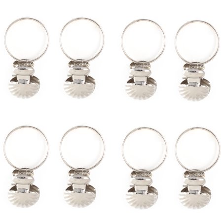 - 8PCS Stainless Steel Window Curtain Clip Hooks Drapery Rod Rings
