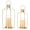 Gold, variant on Glasseam Lantern Decorative Pillar Candle Holders Set of 2 Glass Hurricane Candle Holder for Halloween Front Porch Fireplace Outdoor Decor Black