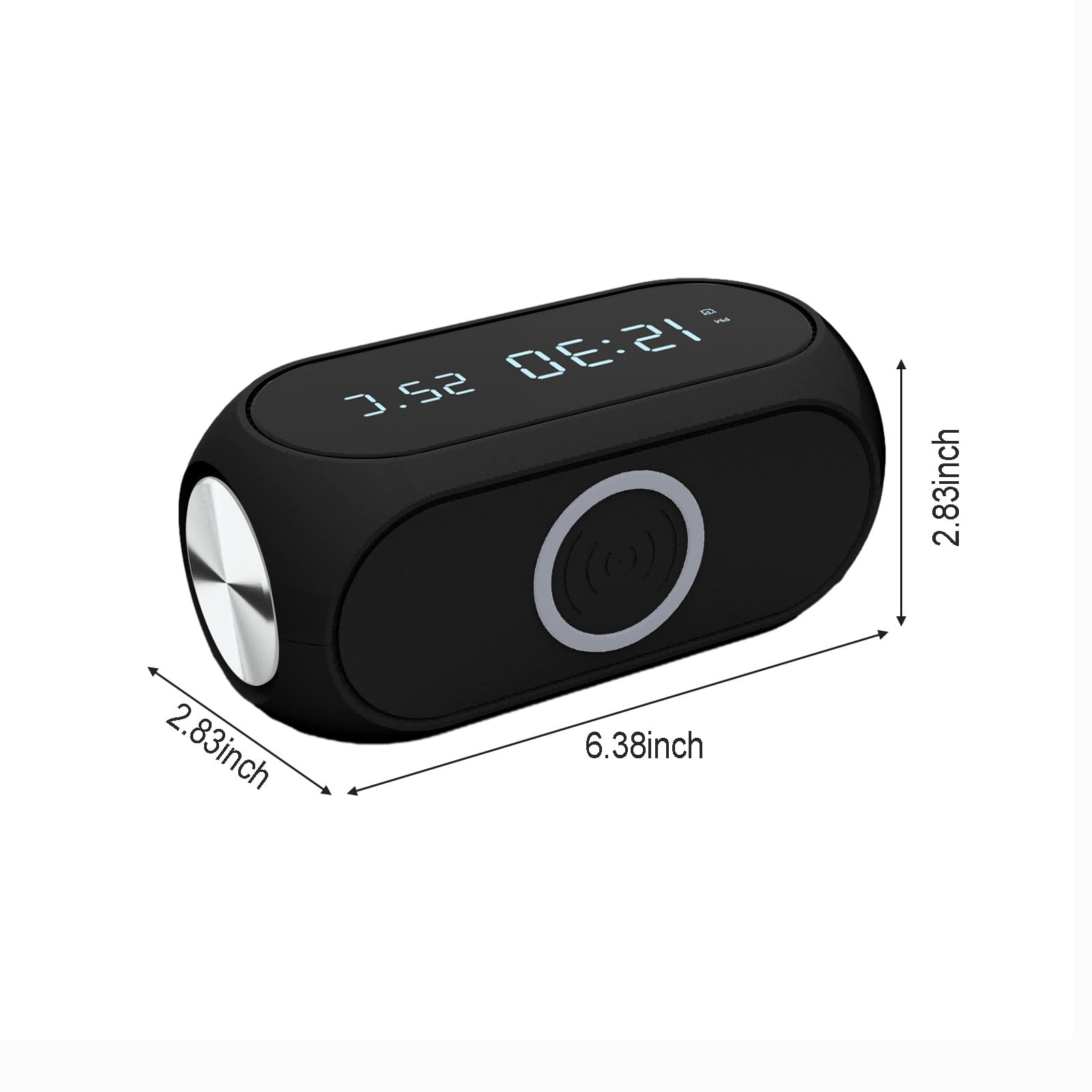 Wireless Charger Alarm Clock 15W Fast Charging LED Digital Display ABS Type-C Time Temperature Display Smart Chip Overcurrent Overheat Protection iOS Android Desktop