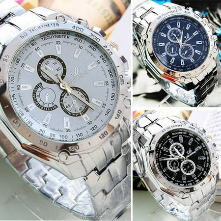 Concord Stainless Steel Wrist Watch - Men's Watch Fashion Stainless Steel Belt Quartz Watch Sport Business Wristwatches