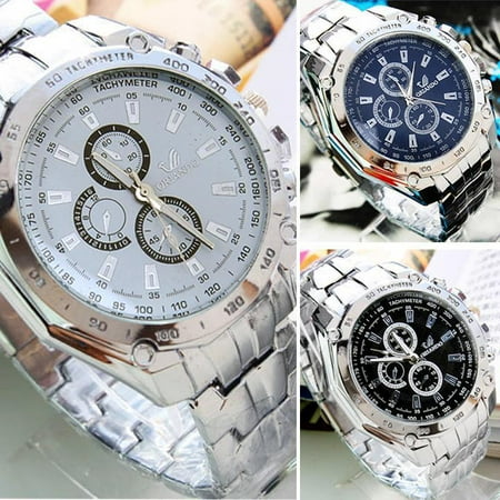 Men's Watch Fashion Stainless Steel Belt Quartz Watch Sport Business