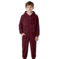 thumbnail image 4 of Boys Hooded Onesie Pajamas Kids Long Sleeve Zip-Front One Piece Fuzzy Sleepwear Jumpsuit with Pockets Winter Warm Loungwear, 4 of 6