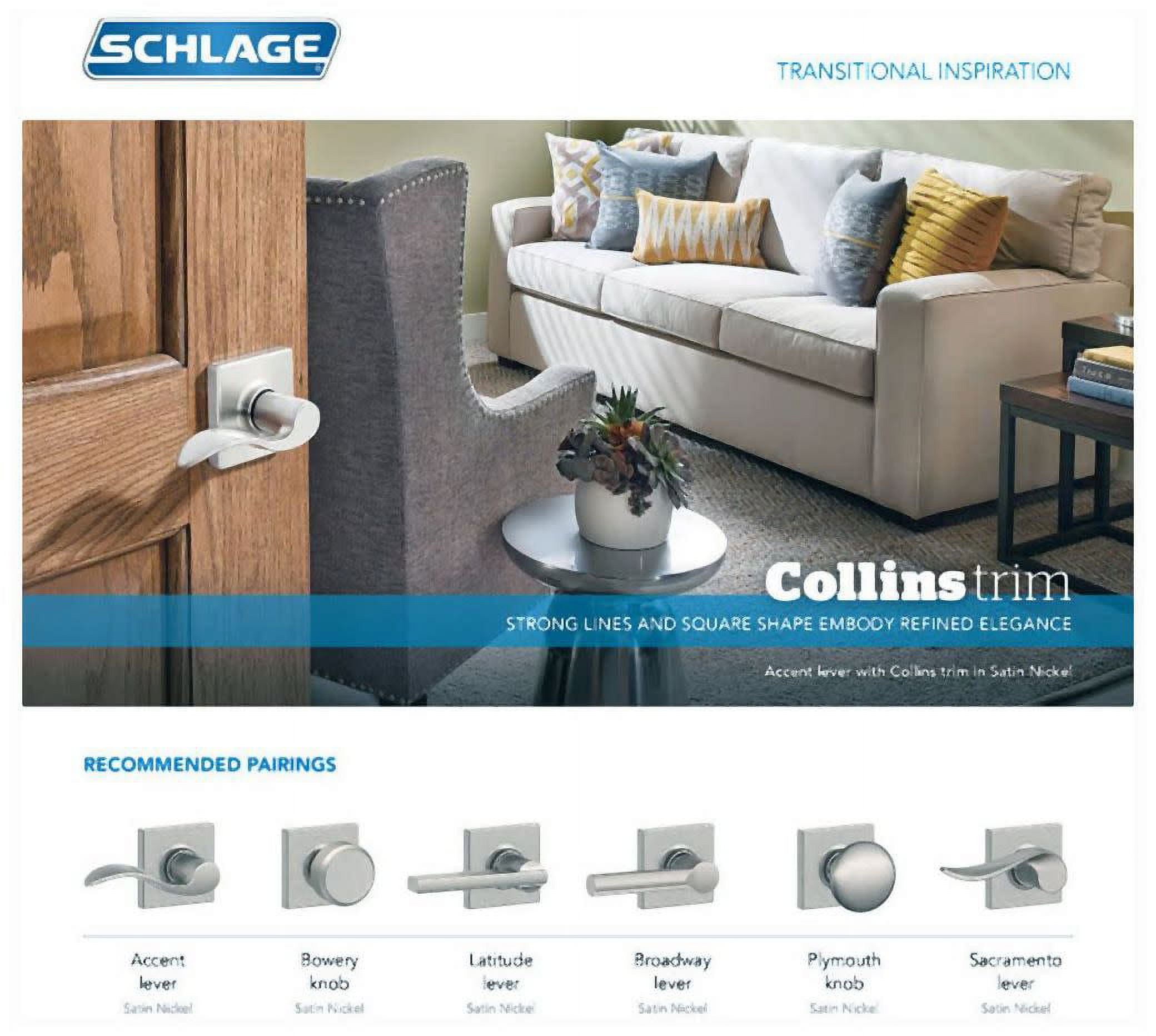 Schlage Bowery Keyed Entry Knob with Collins Trim