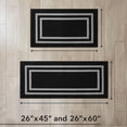 thumbnail image 5 of Washable Skid-Resistant Runner Rug, Border, Black and Twisted Grey, 26" x 45" and 26" x 60" 2-Piece Set, 5 of 9