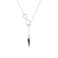 thumbnail image 2 of Delight Jewelry Silvertone Black Lightning Bolt Silver tone Elegant Infinity Lariat Necklace, 2 of 4