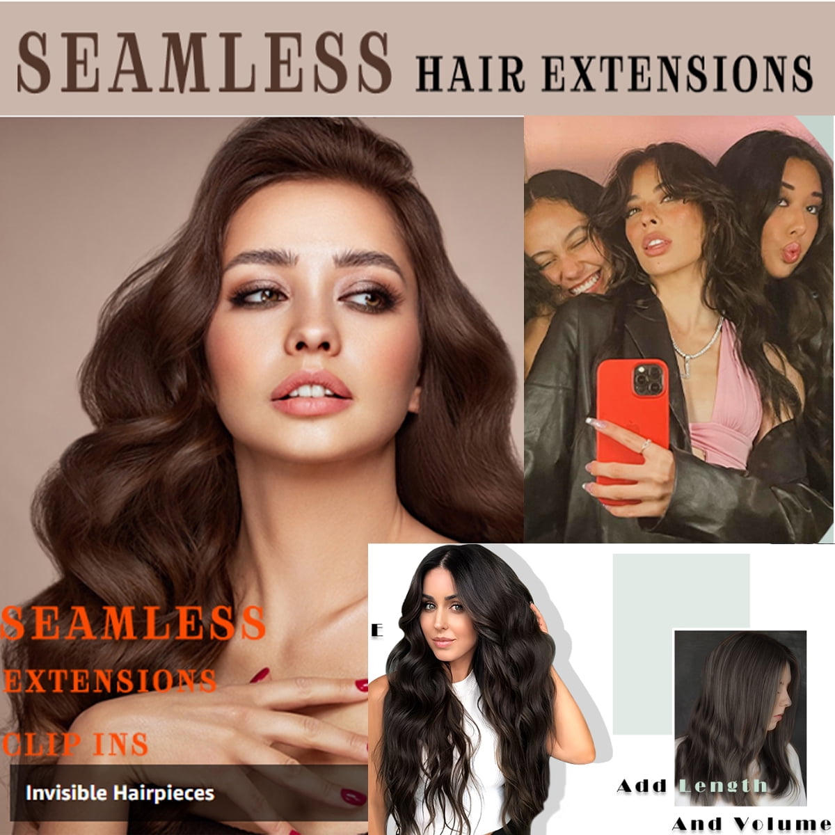 Hairro Clip inHair Extensions for Women, 8 PCS 18 Clips #Blonde Hair Extensions, Thick Hairpieces Wavy Hairpieces, Soft Hair & Blends Well, Long Wavy (17inch, 8pcs)