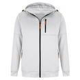 thumbnail image 3 of Hoodies Sweatshirt for Men Full-Zip Jacket Casual Hoody Outwear Long Sleeve Pullover Workout Gym Sweatshirt with Zip Pockets Fashion Athletic Hoodies Coat Warm Soft Sweatshirts Tops, 3 of 6
