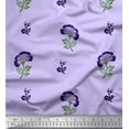 thumbnail image 1 of Soimoi Japan Crepe Satin Fabric Leaves & Floral Block Print Fabric by The Yard 42 Inch Wide, 1 of 3