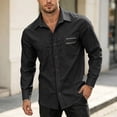 thumbnail image 7 of Cmfcve Button Down Shirts for Men Long Sleeve Solid Office Work Tops Lapel Collar Casual Loose Fit Classic Shirts, 7 of 7