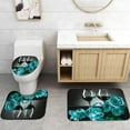 thumbnail image 5 of 4PCS Farmhouse Shower Curtain Set, Home Sweet Home Black and White Buffalo Plaid Floral Wreath Green Plant Leaves Botanical Lemon Fruit Country Rustic Bathroom Decor, Non-Slip Bath Mat, 5 of 7