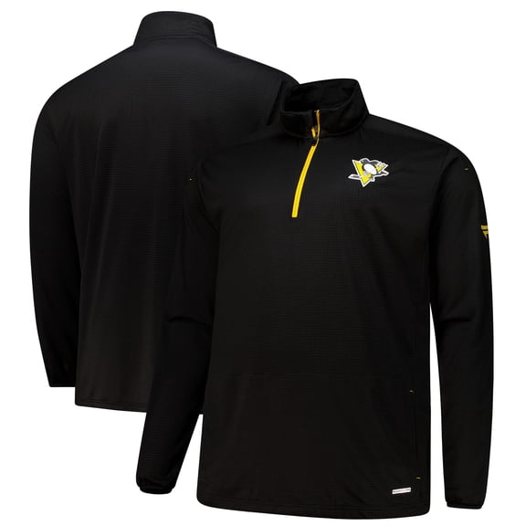 Men's Fanatics  Black Pittsburgh Penguins Big & Tall Authentic Pro Quarter-Zip Top