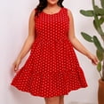 thumbnail image 4 of BLTIBY Womens Plus Size Dresses 2025 Sleeveless Spring Summer Mini Dress Round Neck Printed Casual Fashion Dresses Knee Length Red XXL, 4 of 6