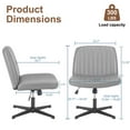 thumbnail image 6 of EBQOSK Cross-Legged Chair,No Wheels Armless Swivel Home Office Chair Gray 1, 6 of 7