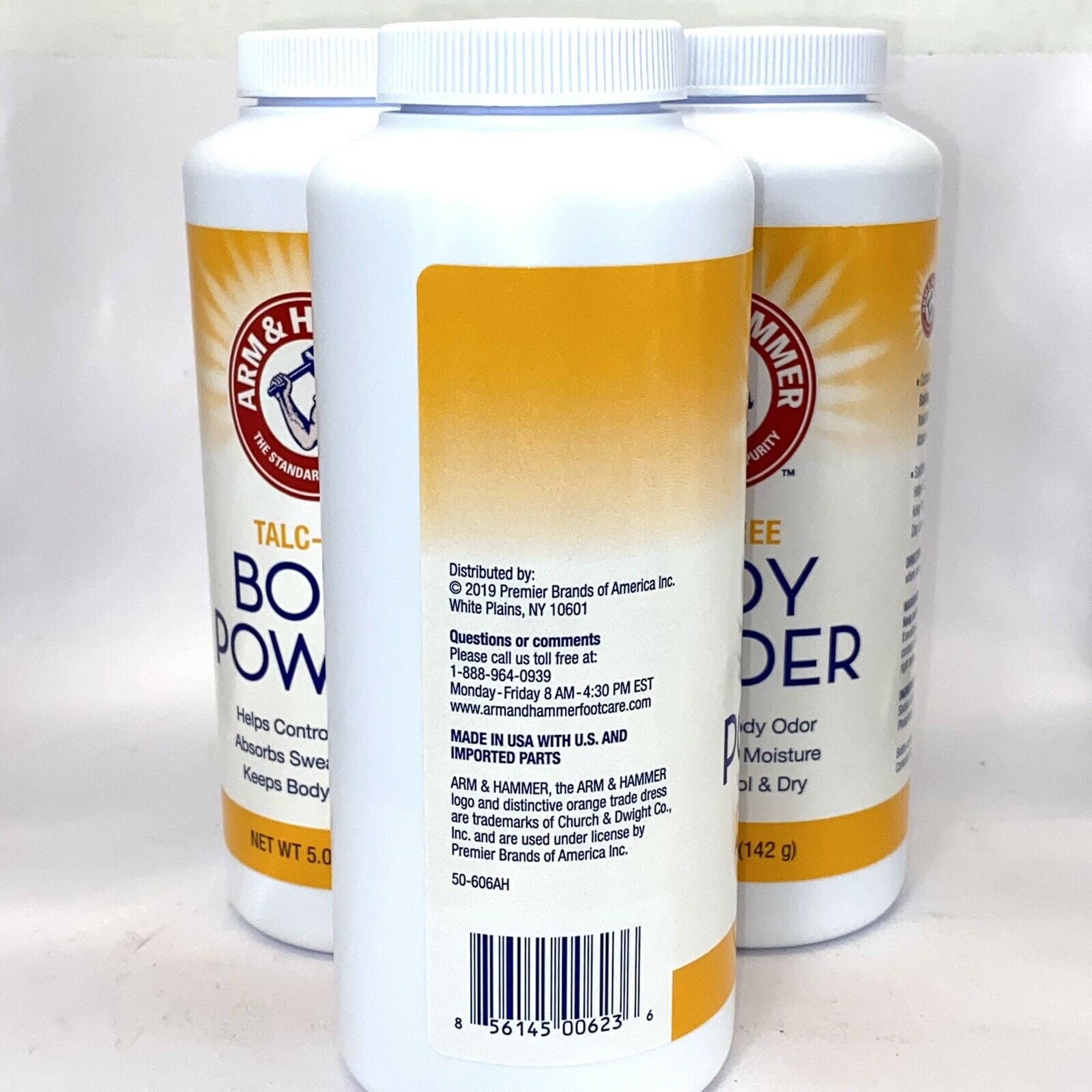 Arm & Hammer Talc-Free Odor Control Body Powder, Set of Three(3), 5 oz. Each.