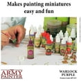 thumbnail image 4 of The Army Painter Warlock Purple Warpaint - Acrylic Non-Toxic Heavily Pigmented Water Based Paint for Tabletop Roleplaying, Boardgames, and Wargames Miniature Model Painting, 4 of 7