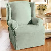 Hometrends Soft Suede Wing Chair Slipcover