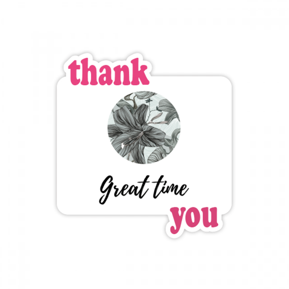 Lily Drawing Art Flower Thank You Stickers Quote Grateful