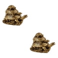 thumbnail image 1 of Toystoory Estatua de tortuga china escultura Animal de resina para decoración del hogar regalo latón 2piezas Latón, 1 of 1